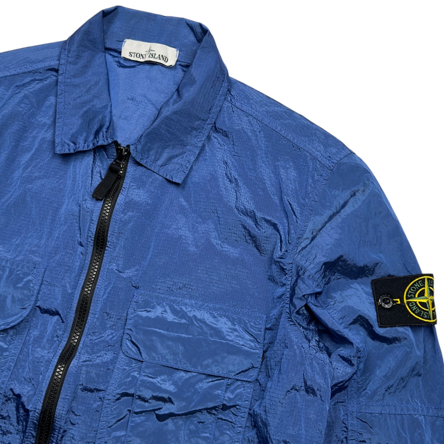 S/S 19 Stone Island Nylon Metal Ripstop Overshirt - Blue