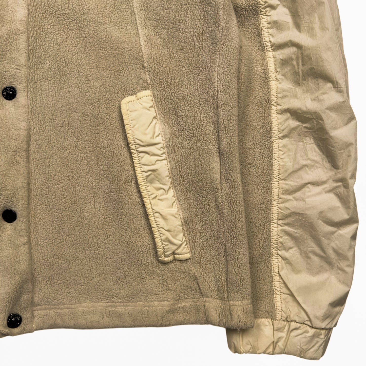 A/W 12 Stone Island Mussola Gommata / Fleece Mixed Material Overshirt - Cream