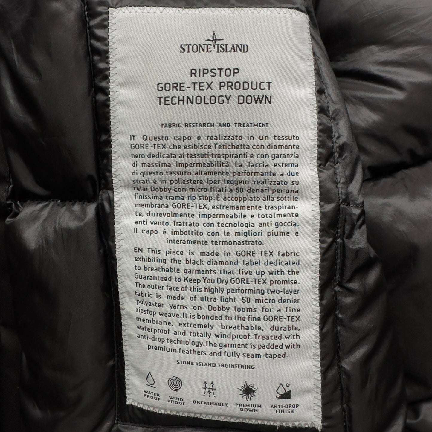 A/W 21 Stone Island Ripstop GORE-TEX Down Puffer Jacket - Black