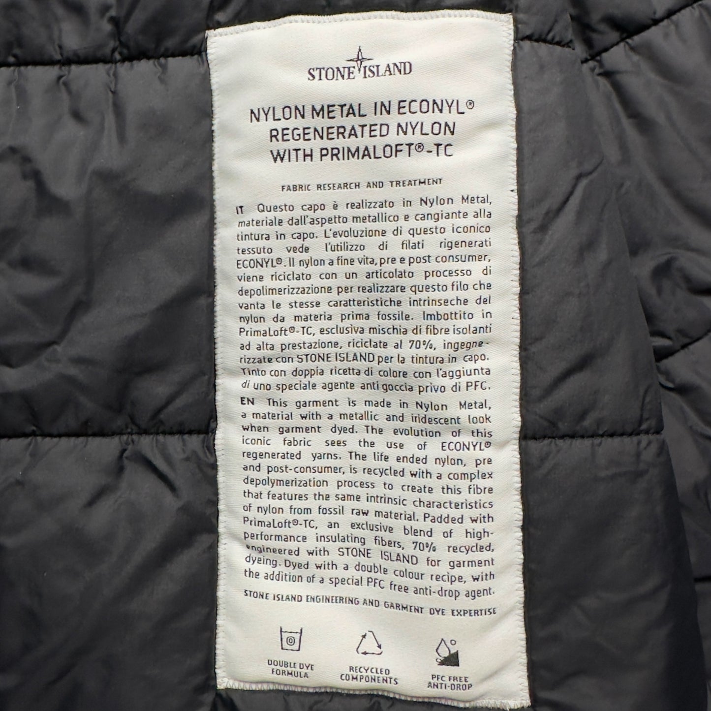 A/W 23 Stone Island Nylon Metal Econyl with Primaloft Jacket - Black
