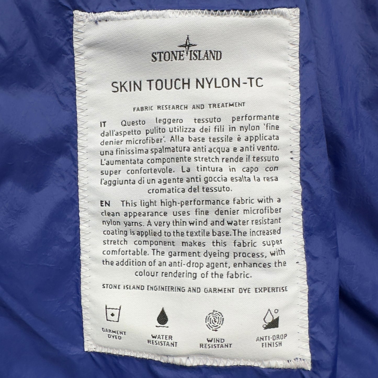S/S 22 Stone Island Skin Touch Nylon-TC - Blue