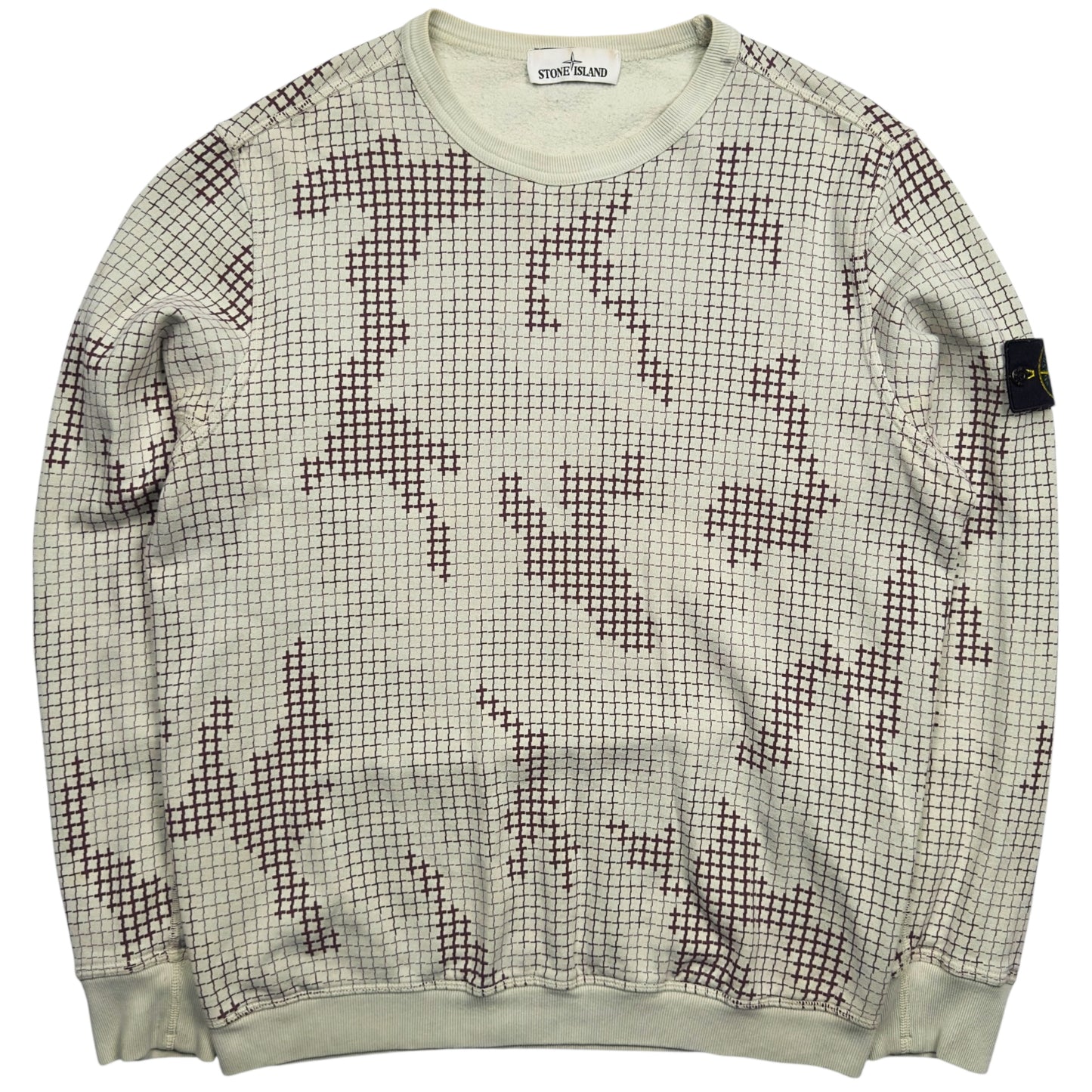 A/W 17 Stone Island Grid Check Camo Crewneck Sweater