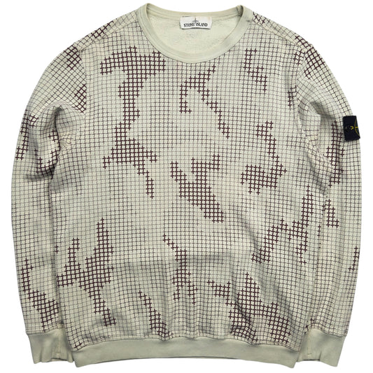 A/W 17 Stone Island Grid Check Camo Crewneck Sweater
