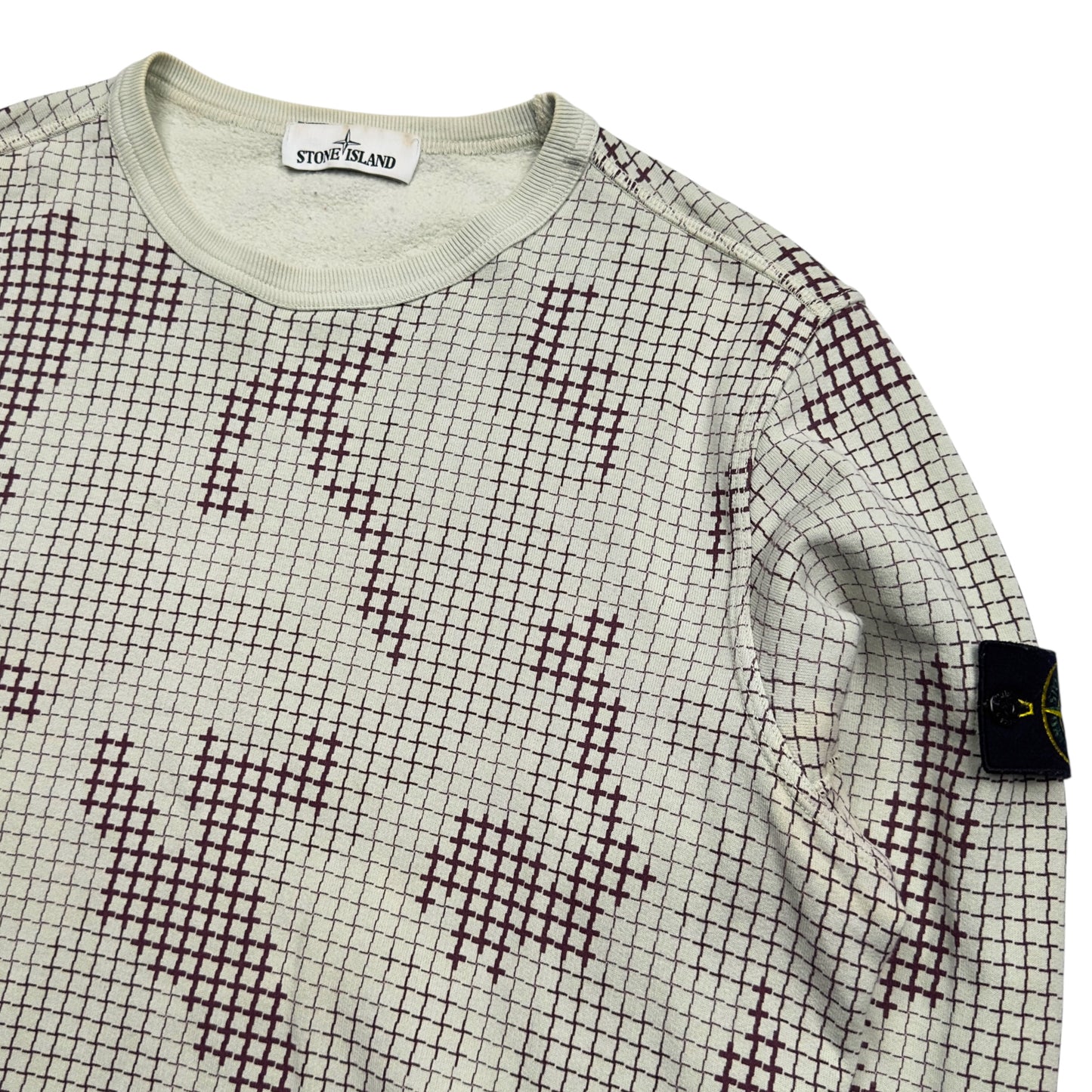 A/W 17 Stone Island Grid Check Camo Crewneck Sweater