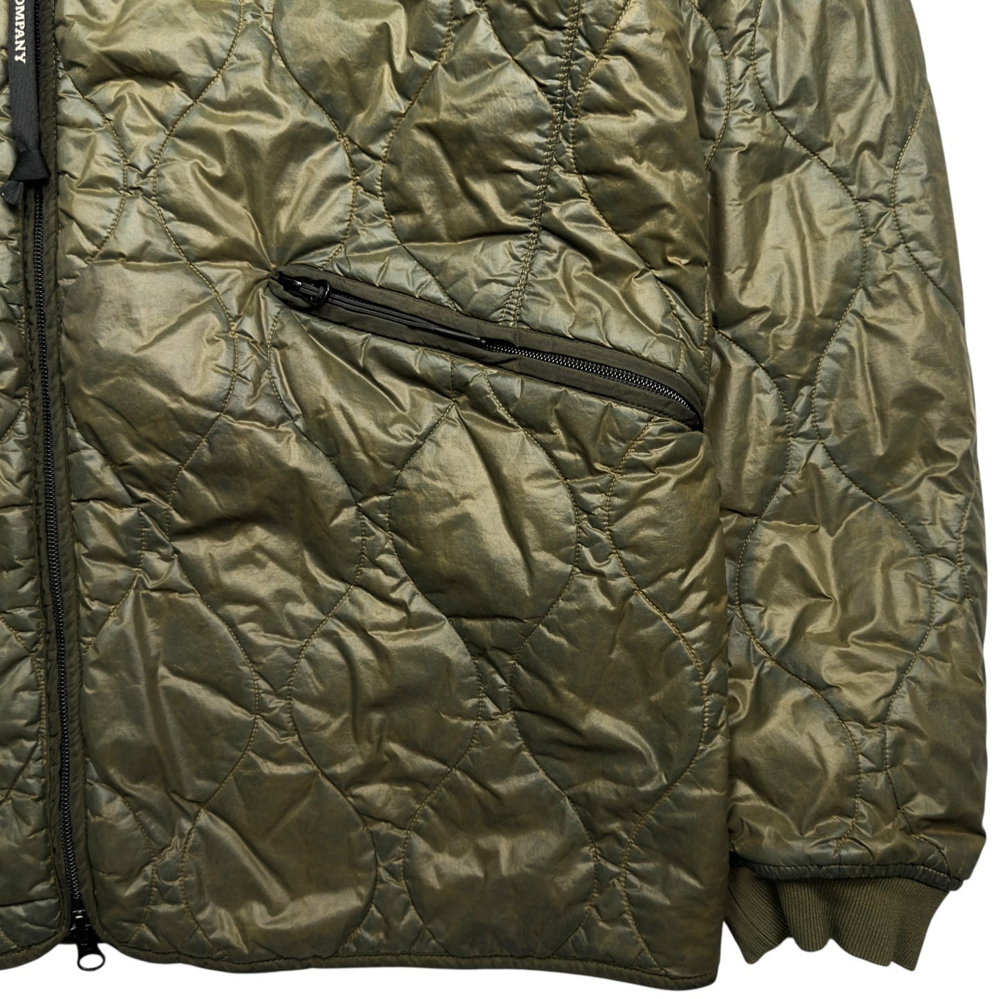 A/W 20 C.P. Company Migration Shading Quilted Goggle Jacket - Dark Green