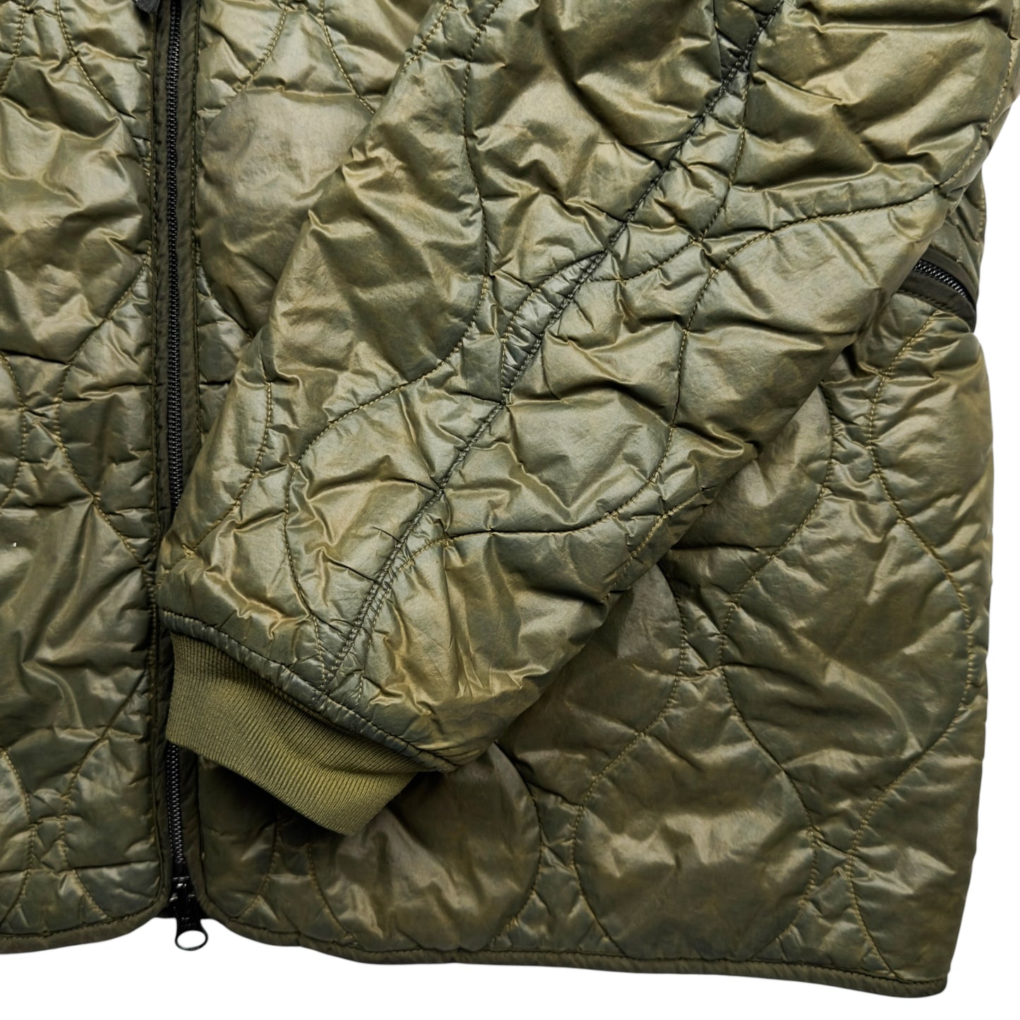 A/W 20 C.P. Company Migration Shading Quilted Goggle Jacket - Dark Green