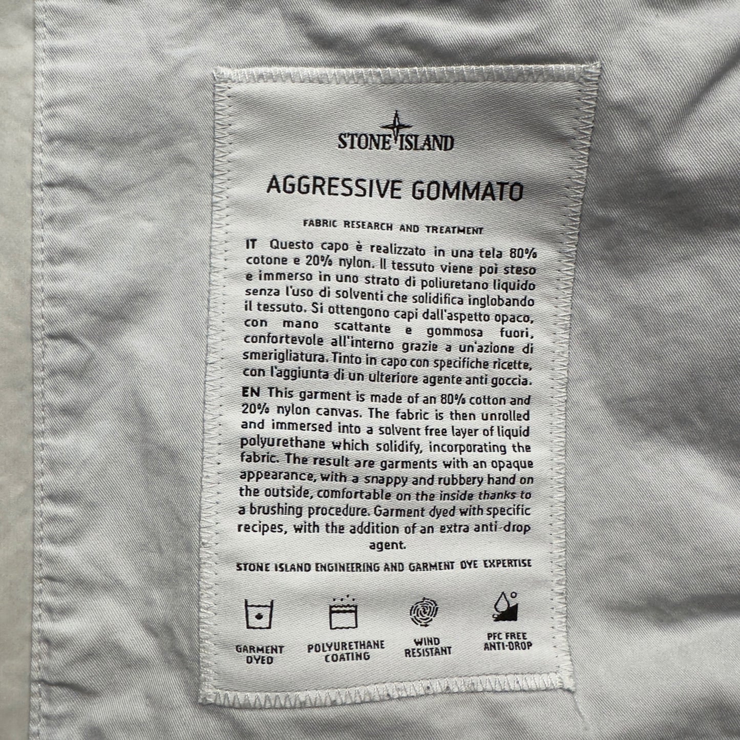 S/S 22 Stone Island Aggressive Gommato Jacket - White