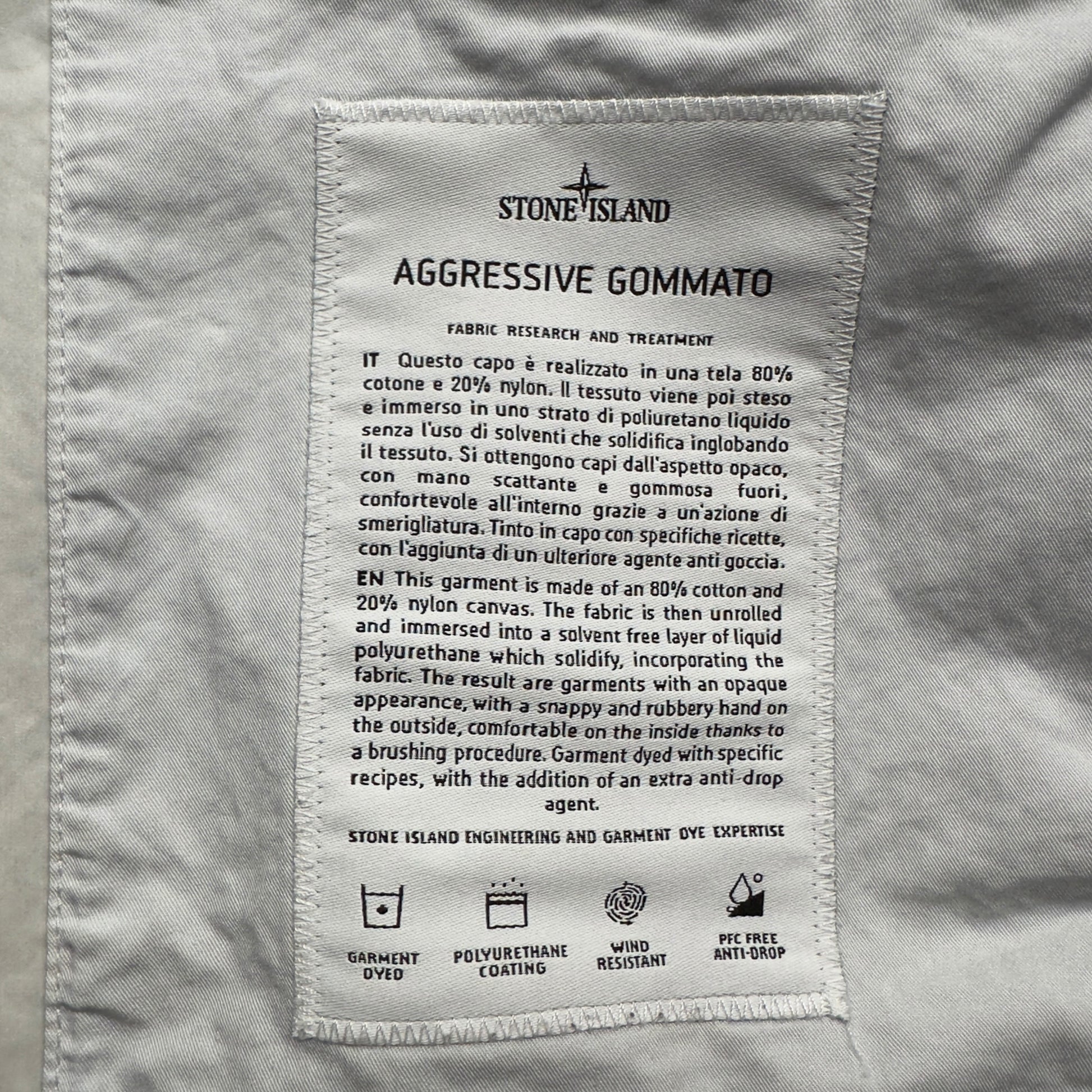 S/S 22 Stone Island Aggressive Gommato Jacket - White