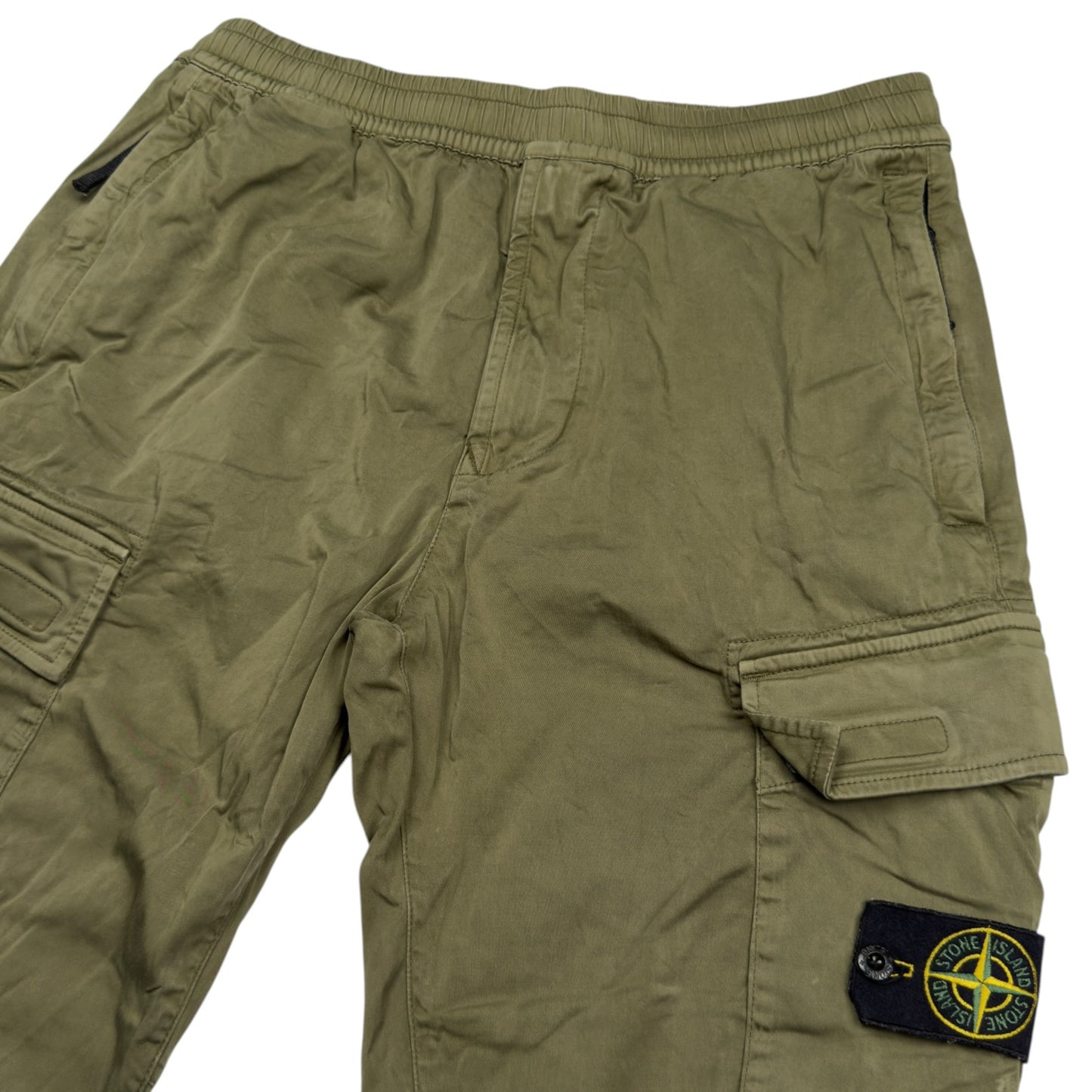 S/S 21 Stone Island Cuffed Cargo Trousers - Khaki