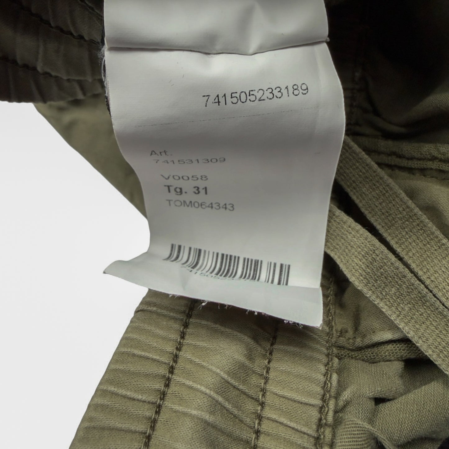 S/S 21 Stone Island Cuffed Cargo Trousers - Khaki