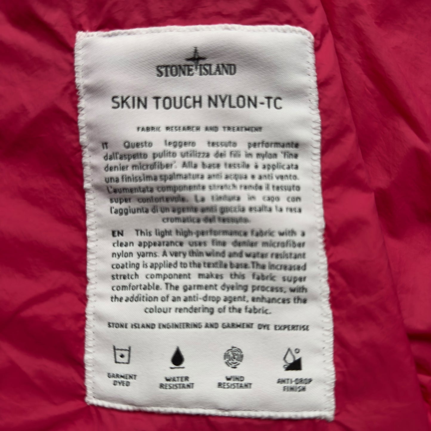 S/S 22 Stone Island Skin Touch Nylon-TC - Pink