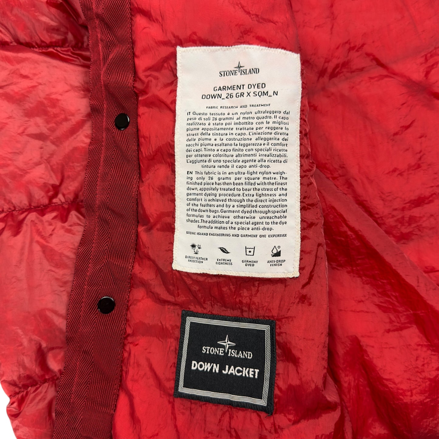 A/W 11 Stone Island Down_26 GR X SQM_N Down Puffer Jacket - Red