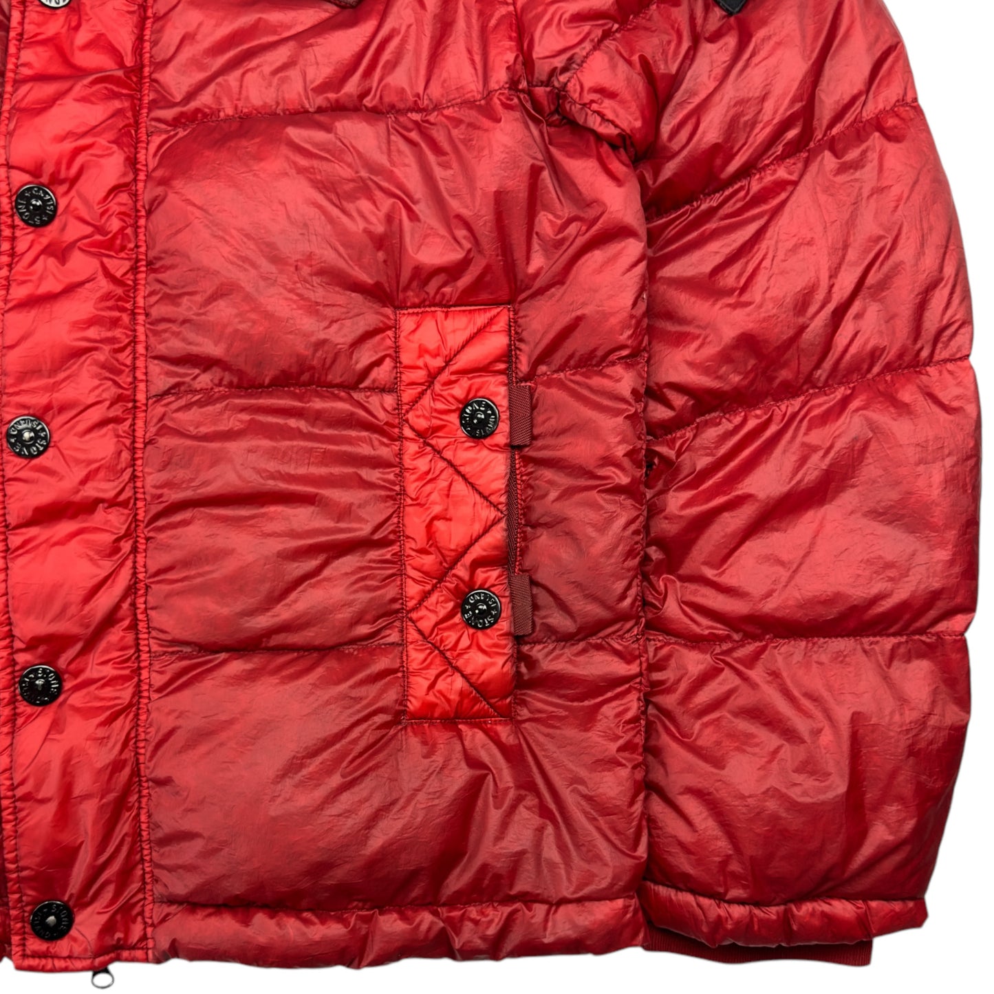 A/W 11 Stone Island Down_26 GR X SQM_N Down Puffer Jacket - Red