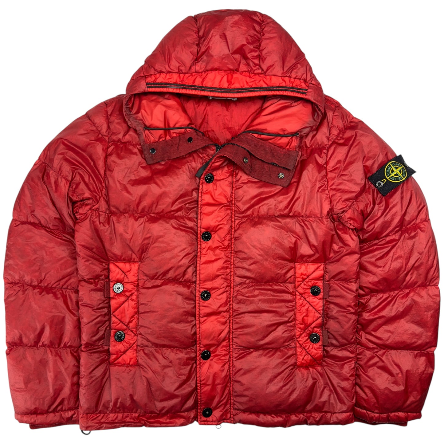 A/W 11 Stone Island Down_26 GR X SQM_N Down Puffer Jacket - Red