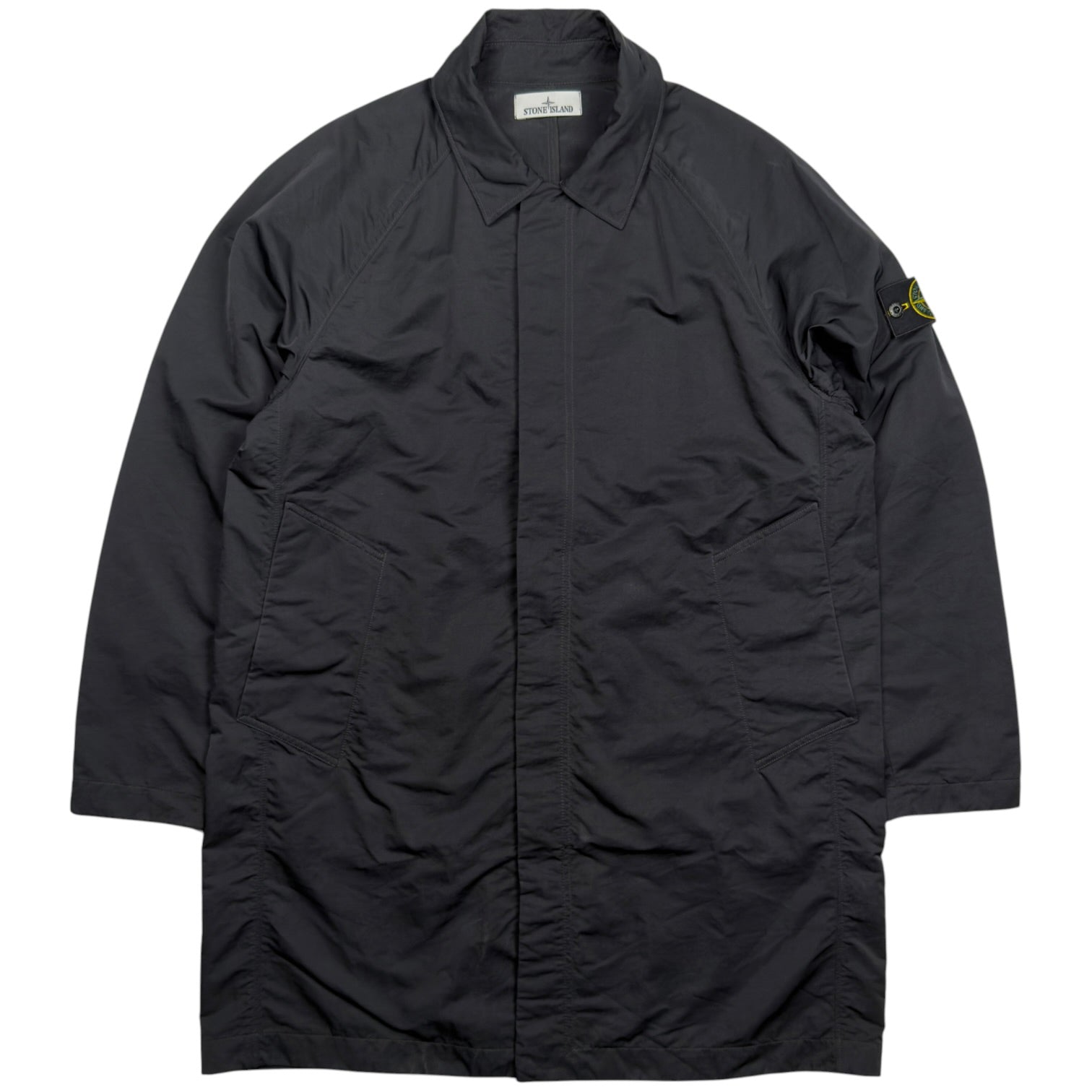 S/S 23 Stone Island Hyper Dense Nylon Raso Car Coat - Black