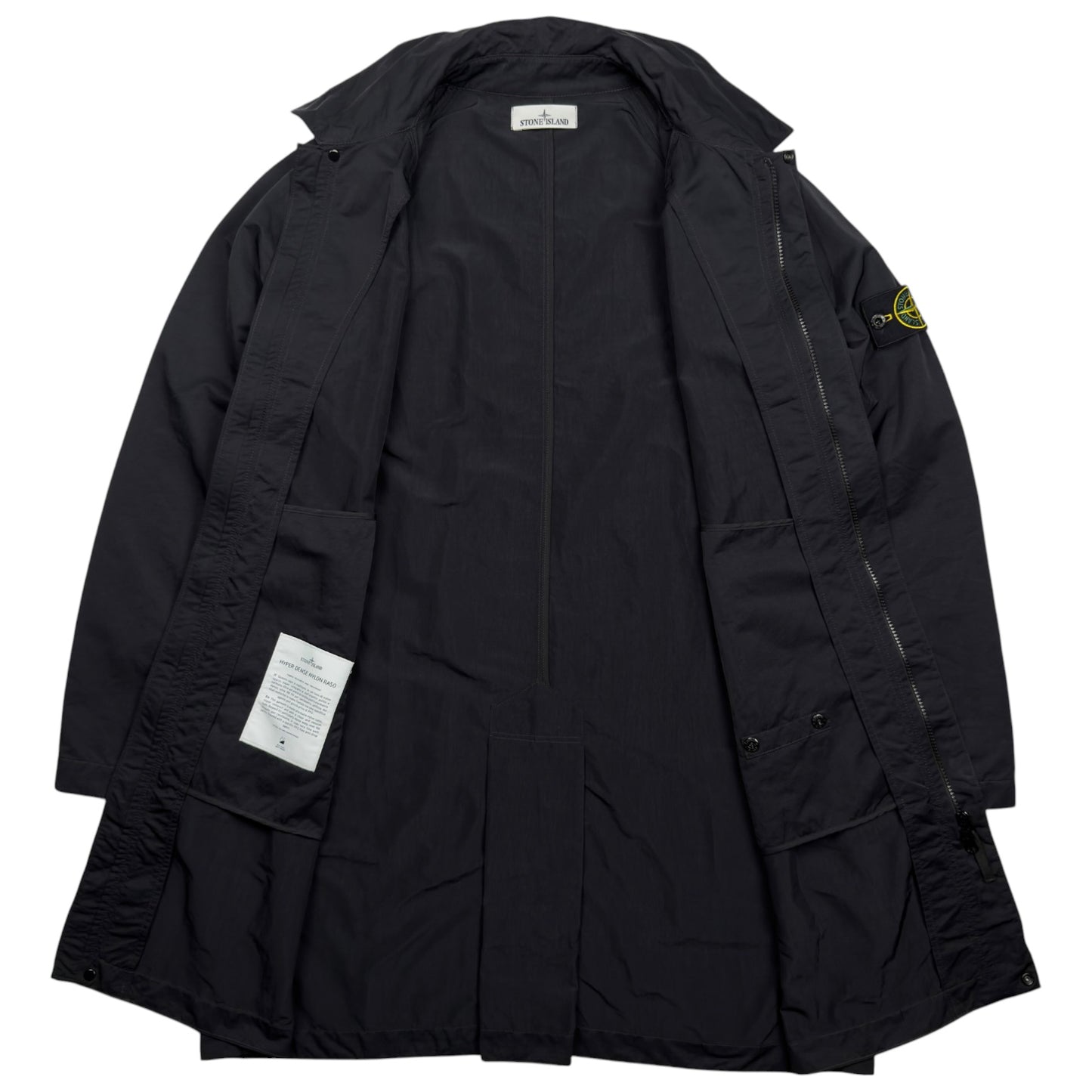 S/S 23 Stone Island Hyper Dense Nylon Raso Car Coat - Black