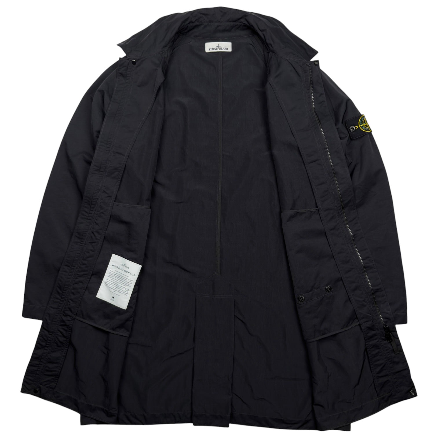 S/S 23 Stone Island Hyper Dense Nylon Raso Car Coat - Black
