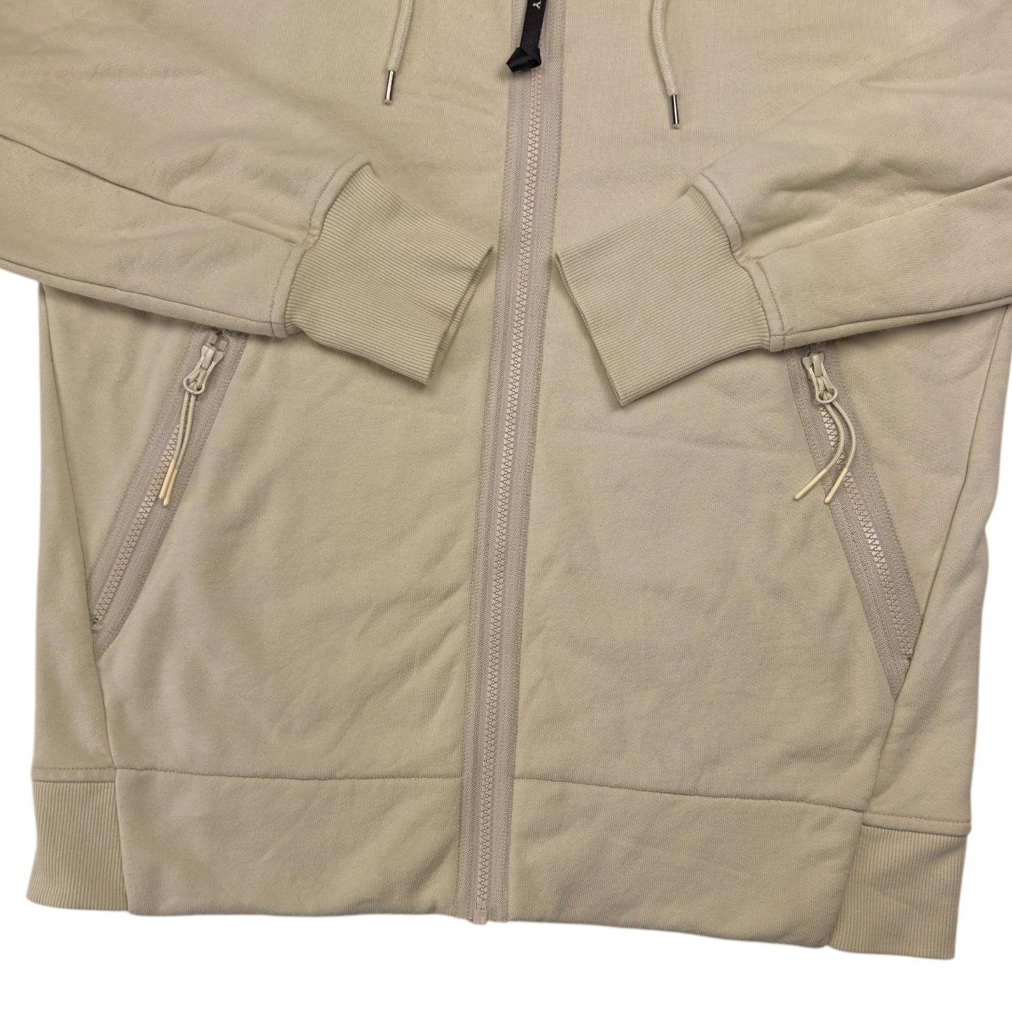 C.P. Company Diagonal Raised Fleece Goggle Full Zip - Beige