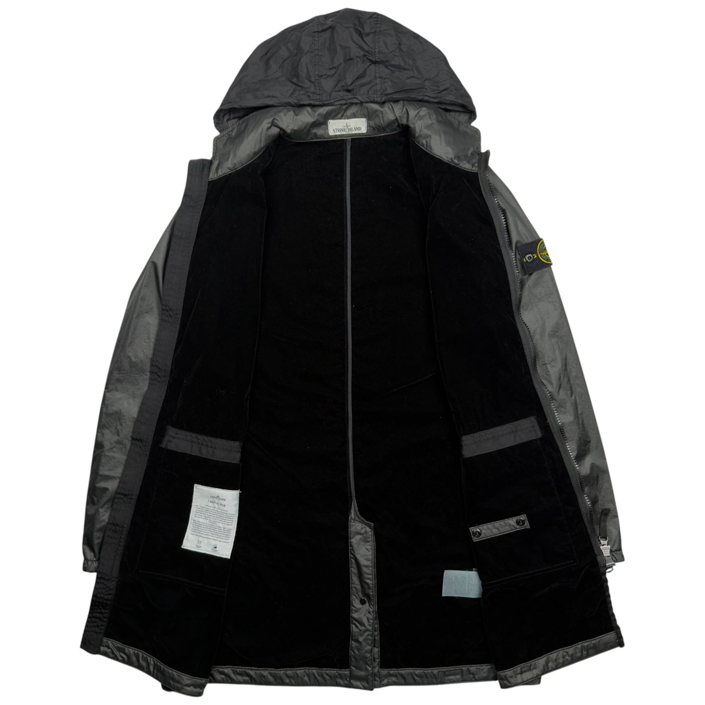 A/W 19 Stone Island Lamy Flock Trench Coat - Black