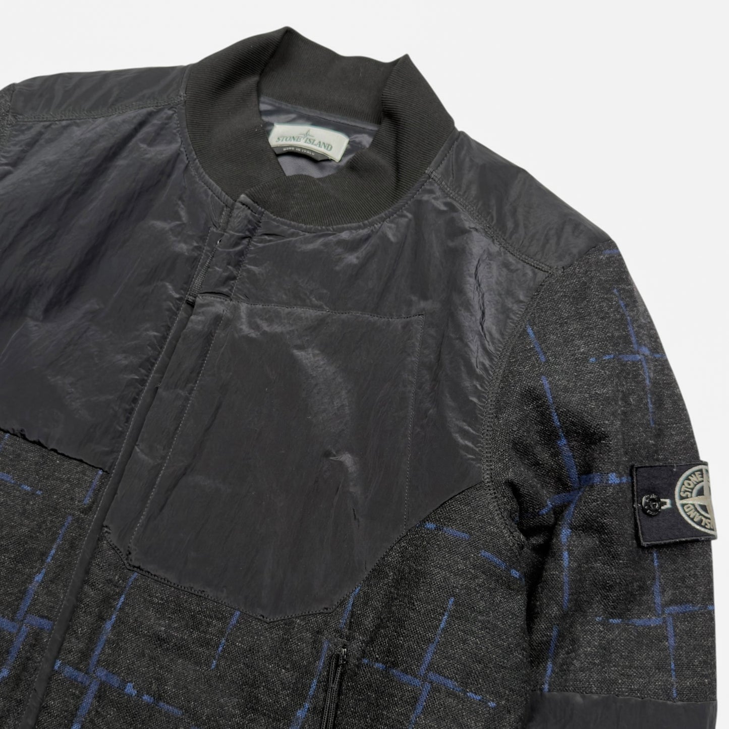 A/W 16 Stone Island House Check By Dormeuil / Nylon Metal Special Process Bomber Jacket