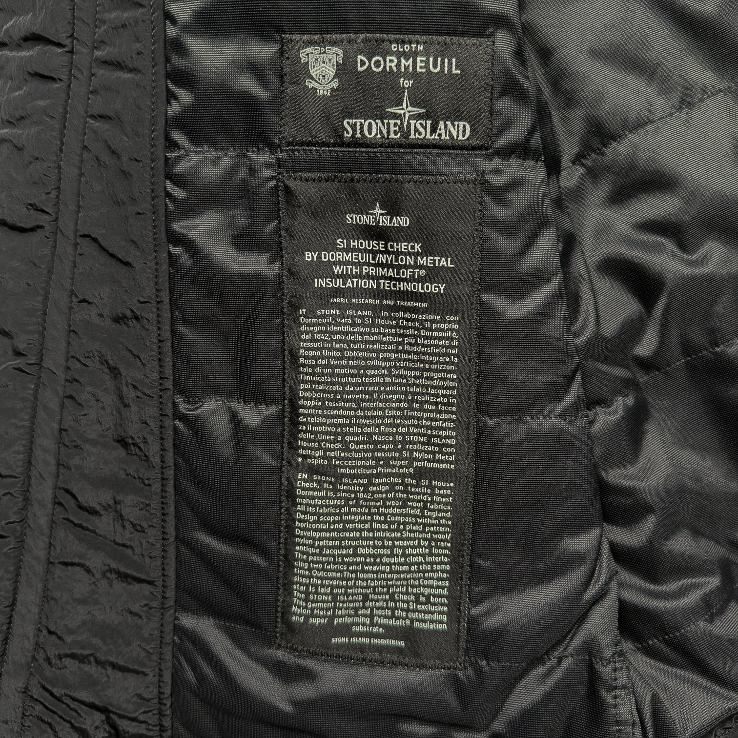 A/W 16 Stone Island House Check By Dormeuil / Nylon Metal Special Process Bomber Jacket