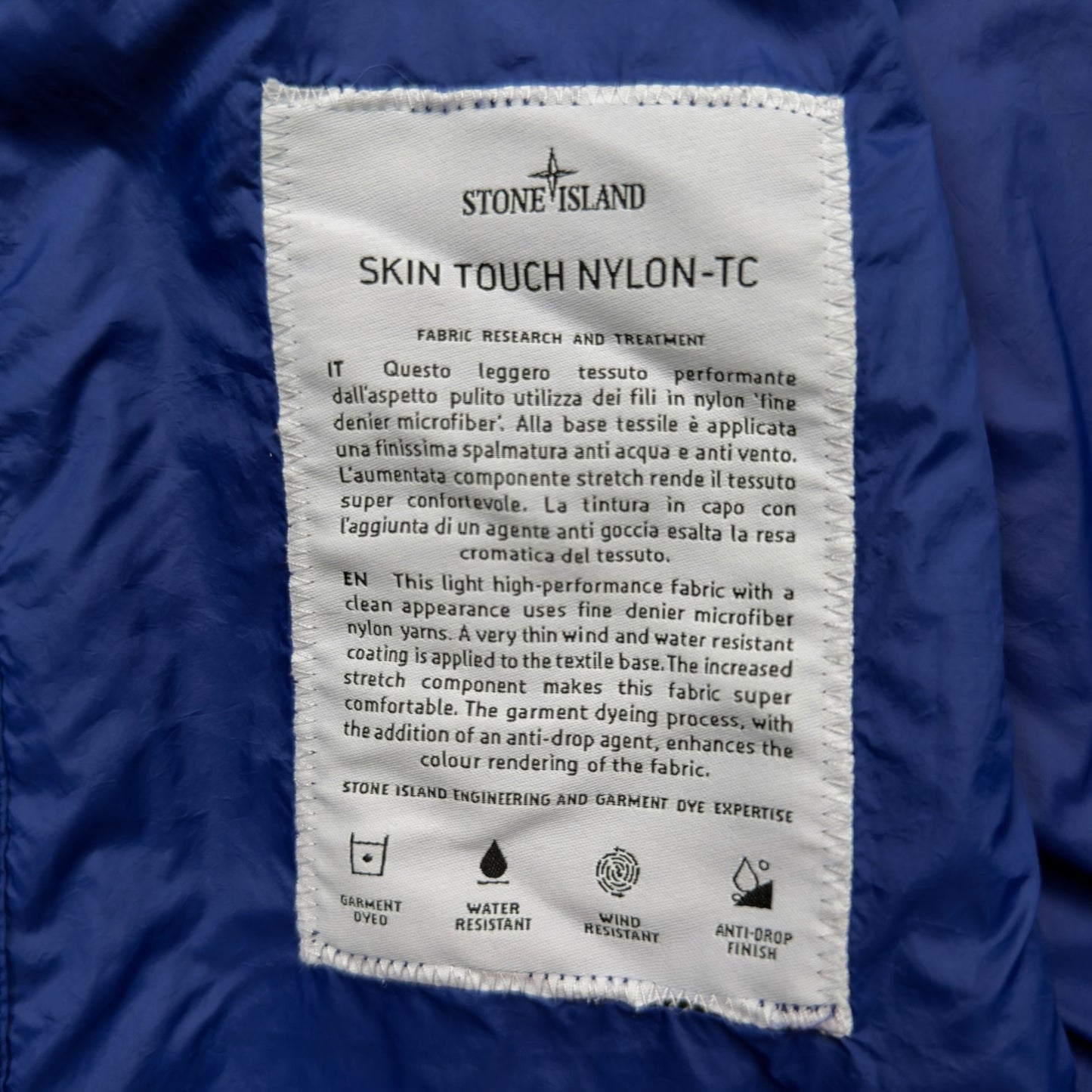 S/S 22 Stone Island Skin Touch Nylon-TC - Blue