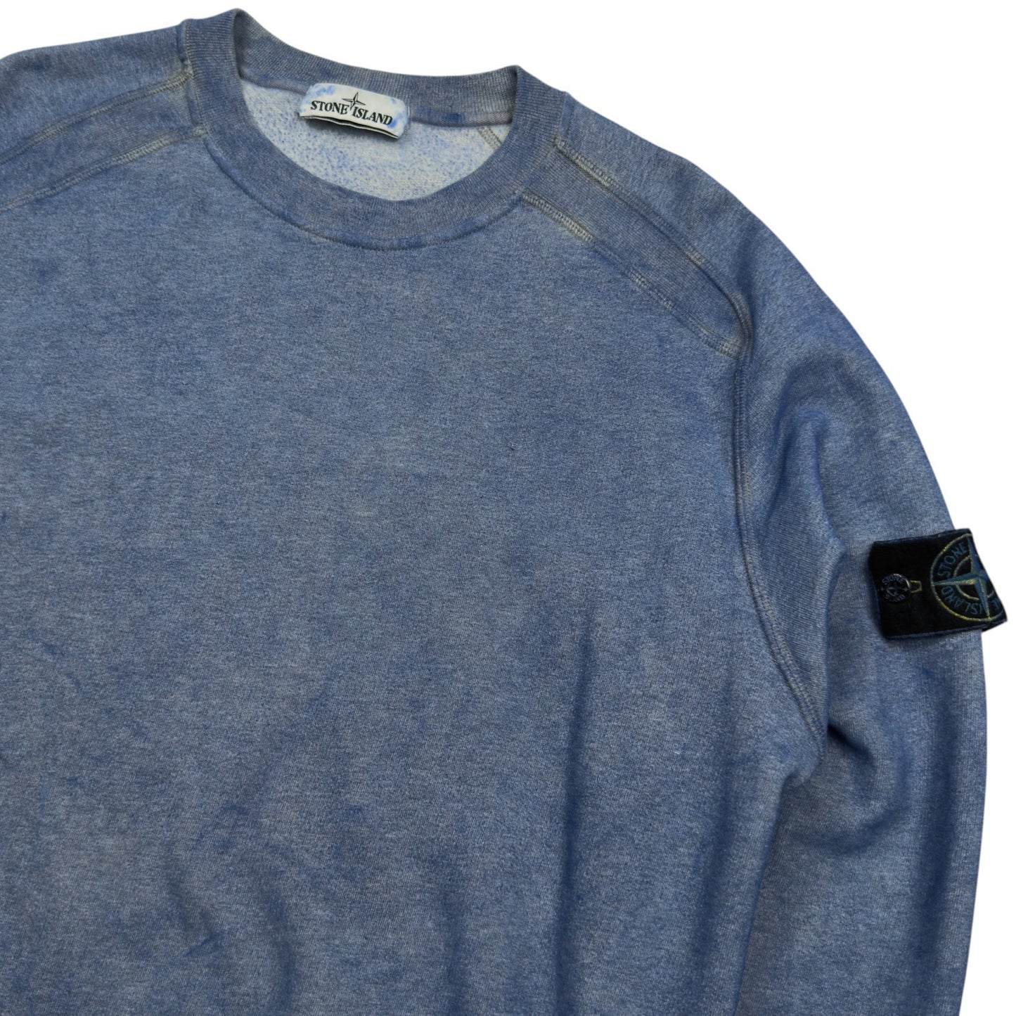 A/W 20 Stone Island Dust Colour Treatment Sweater - Grey/Blue