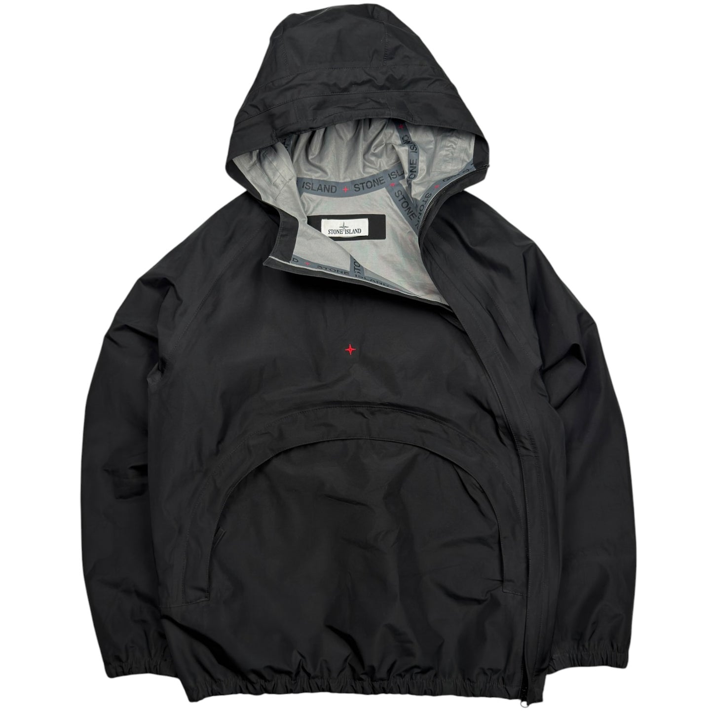 S/S 22 Stone Island Marina 3L Gore-Tex Recycled Polyester Zip Smock - Black