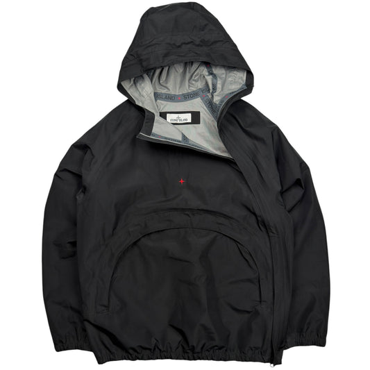 S/S 22 Stone Island Marina 3L Gore-Tex Recycled Polyester Zip Smock - Black