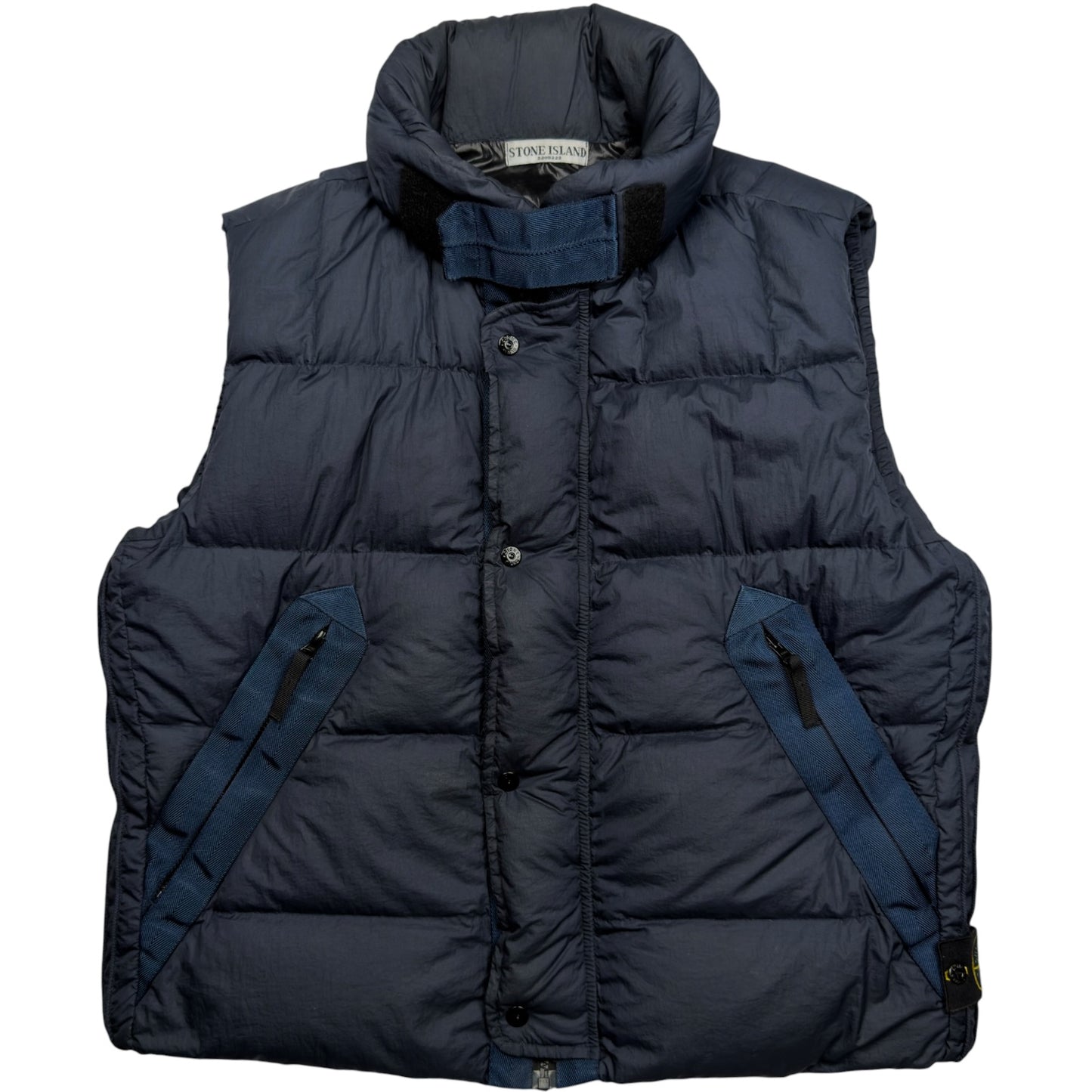 A/W 10 Stone Island Opaque Nylon Tela Down Puffer Gilet - Navy