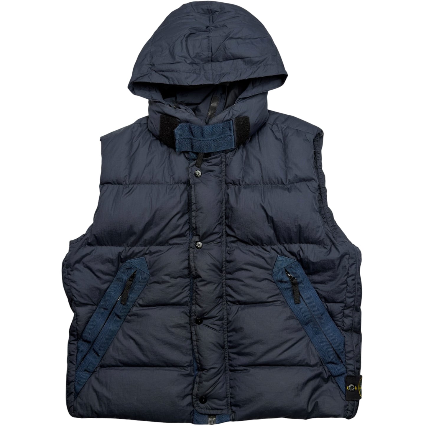 A/W 10 Stone Island Opaque Nylon Tela Down Puffer Gilet - Navy