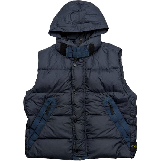 A/W 10 Stone Island Opaque Nylon Tela Down Puffer Gilet - Navy