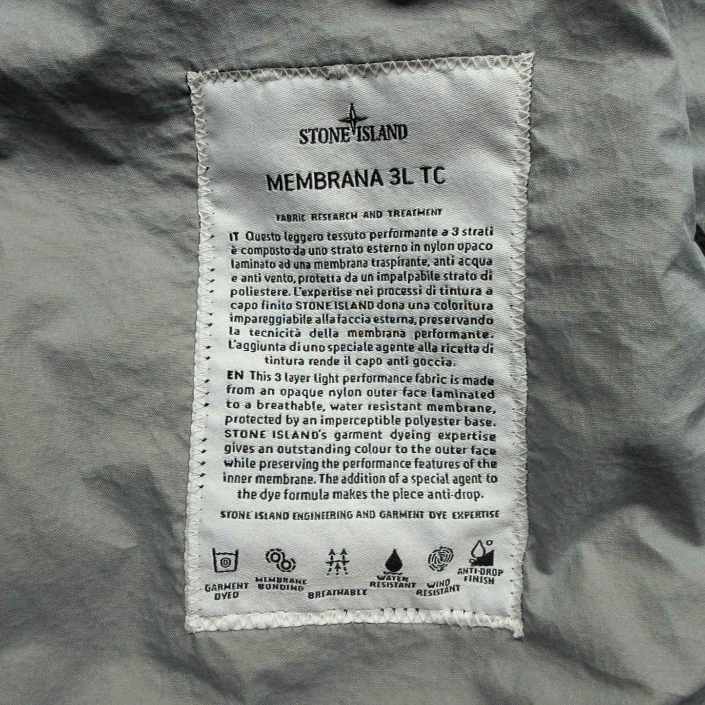 S/S 18 Stone Island Membrana 3L TC - Dark Khaki