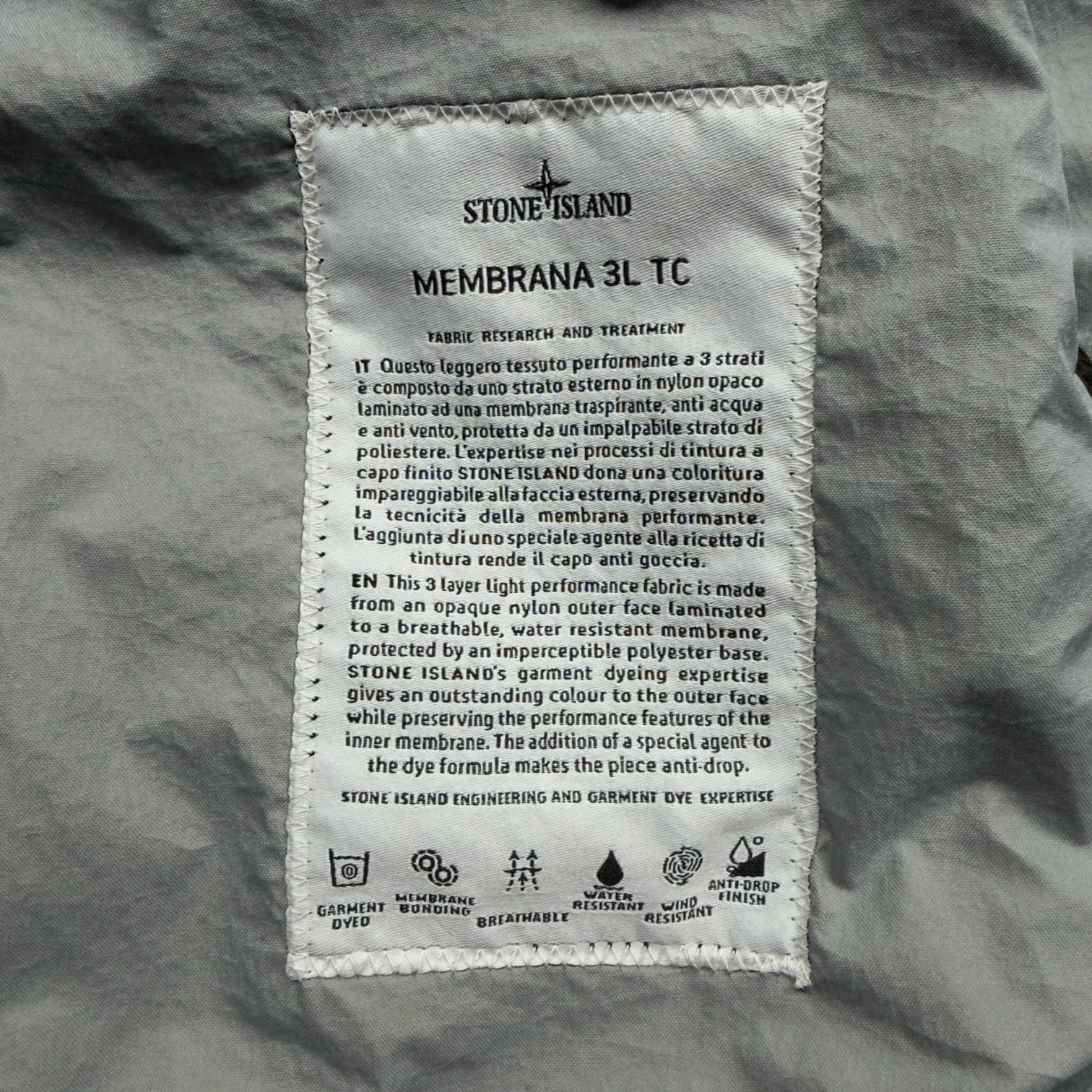 S/S 18 Stone Island Membrana 3L TC - Dark Khaki