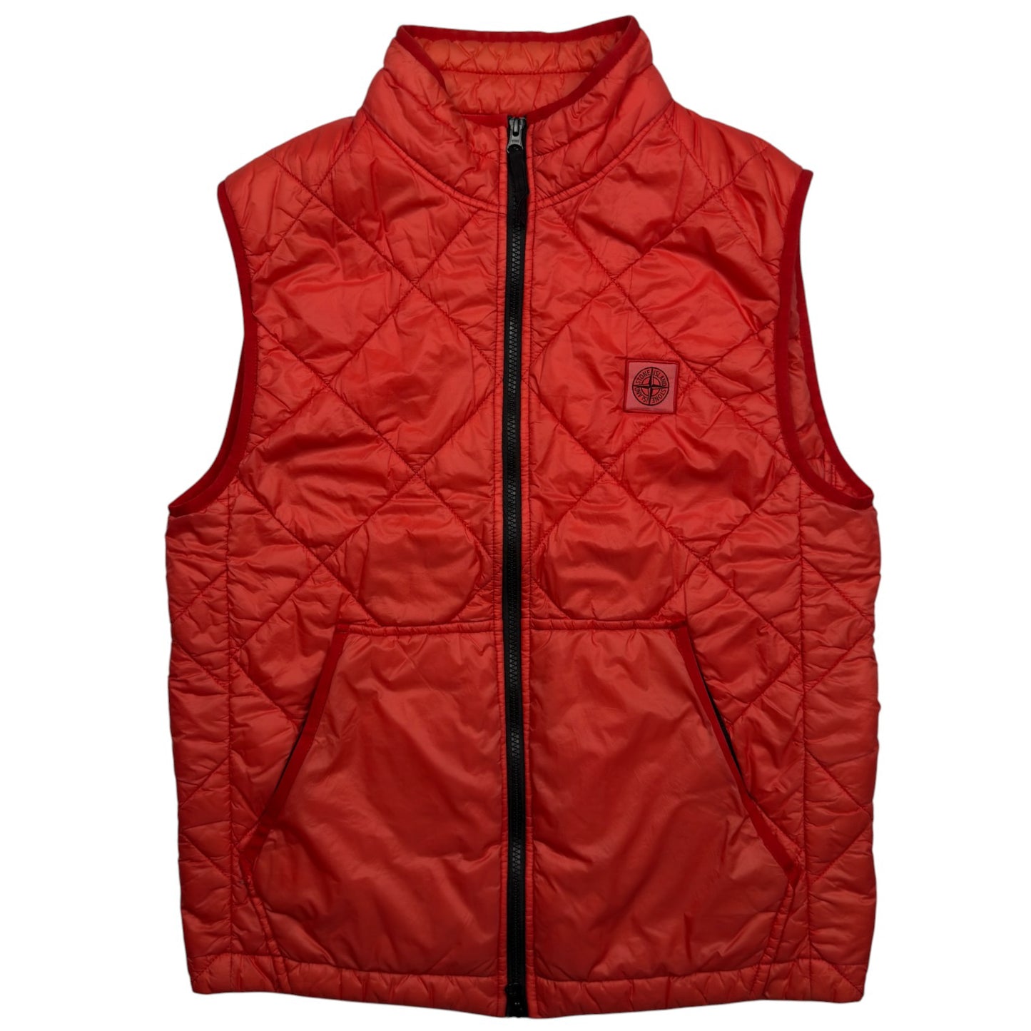 S/S 19 Stone Island Micro Yarn Quilted Gilet - Red