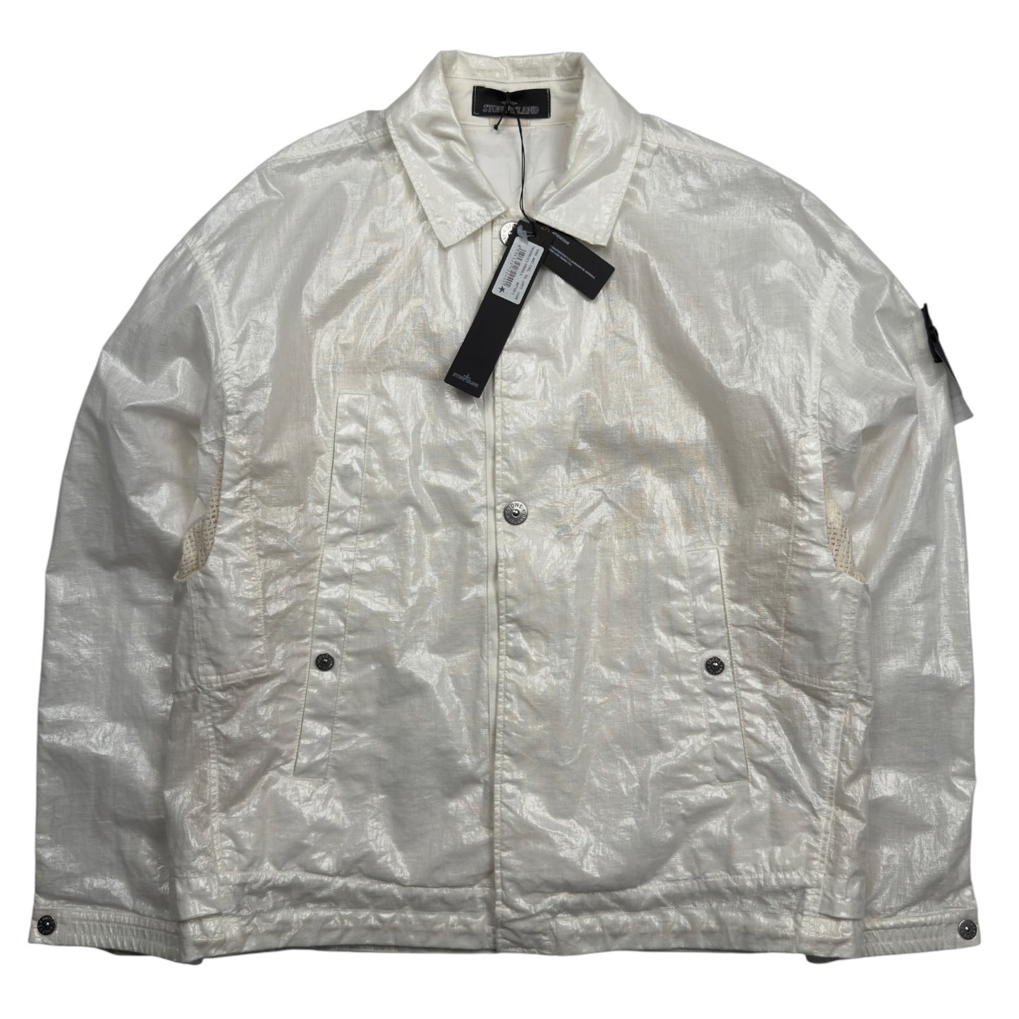 S/S 22 Stone Island Shadow Project Glass Linen TC - White