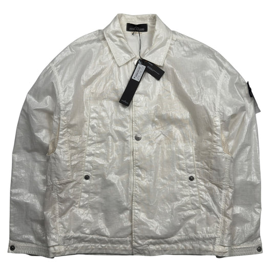 S/S 22 Stone Island Shadow Project Glass Linen TC - White