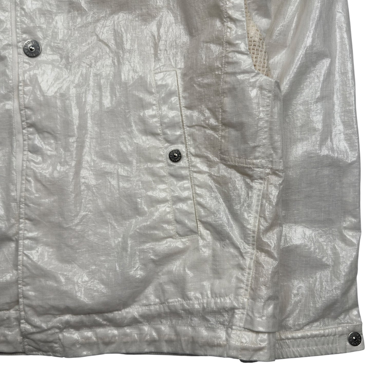 S/S 22 Stone Island Shadow Project Glass Linen TC - White