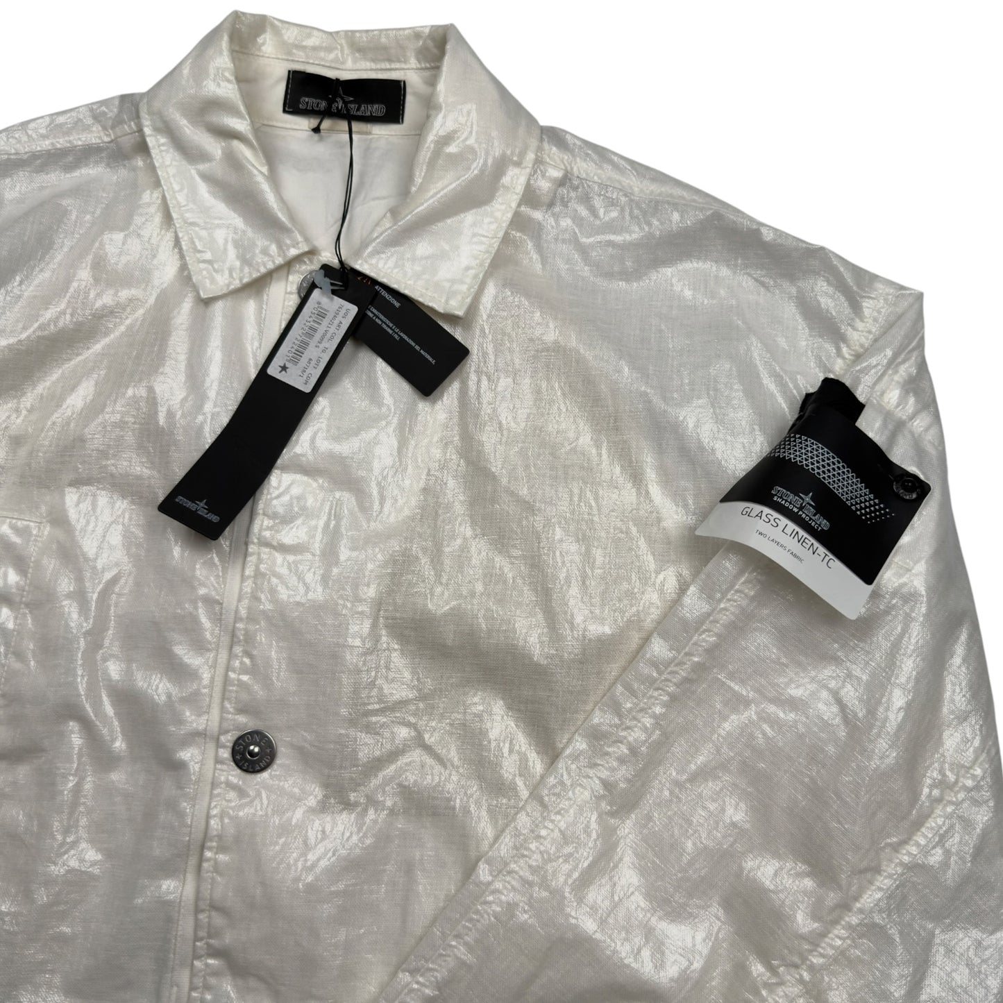 S/S 22 Stone Island Shadow Project Glass Linen TC - White