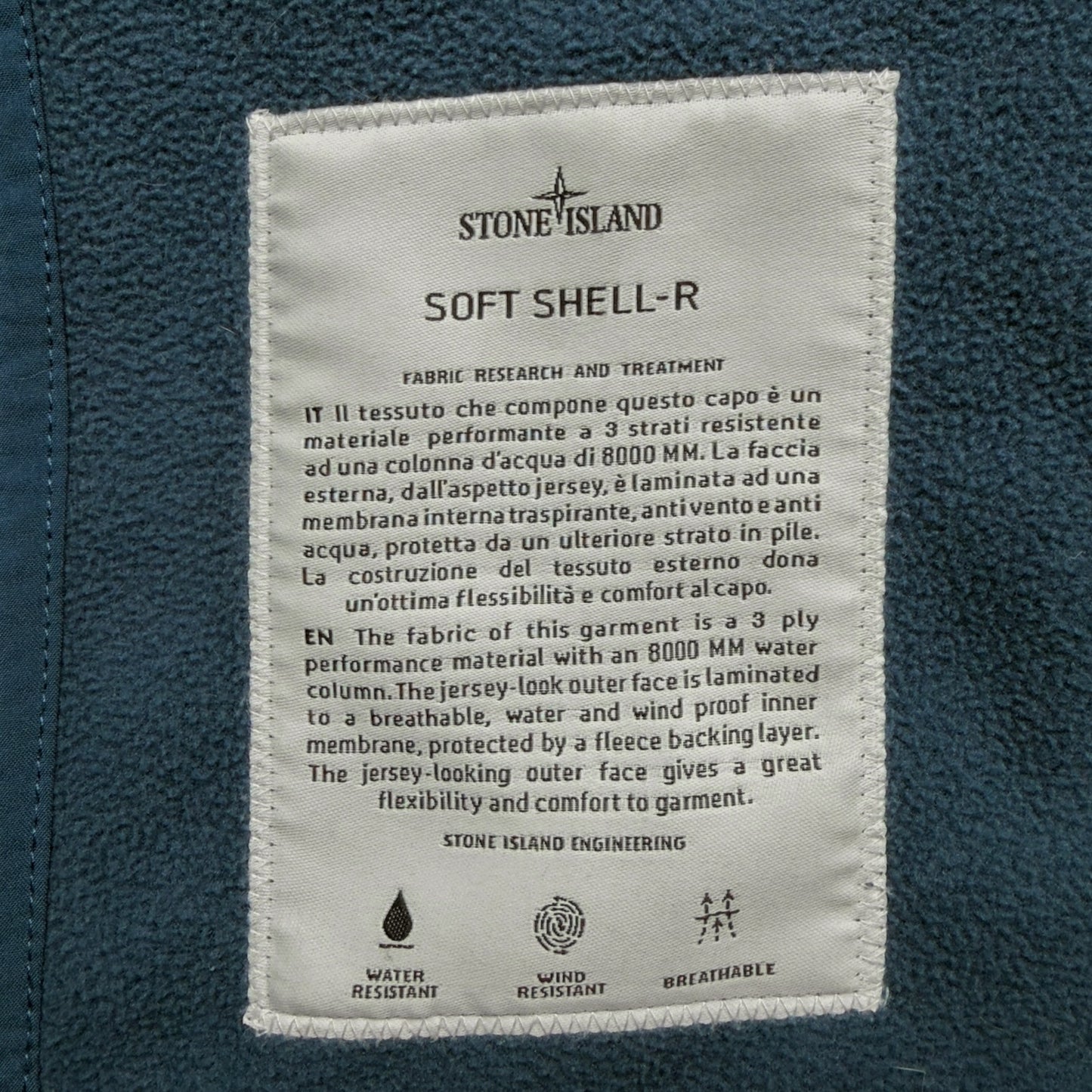 A/W 17 Stone Island Soft Shell R Jacket - Blue