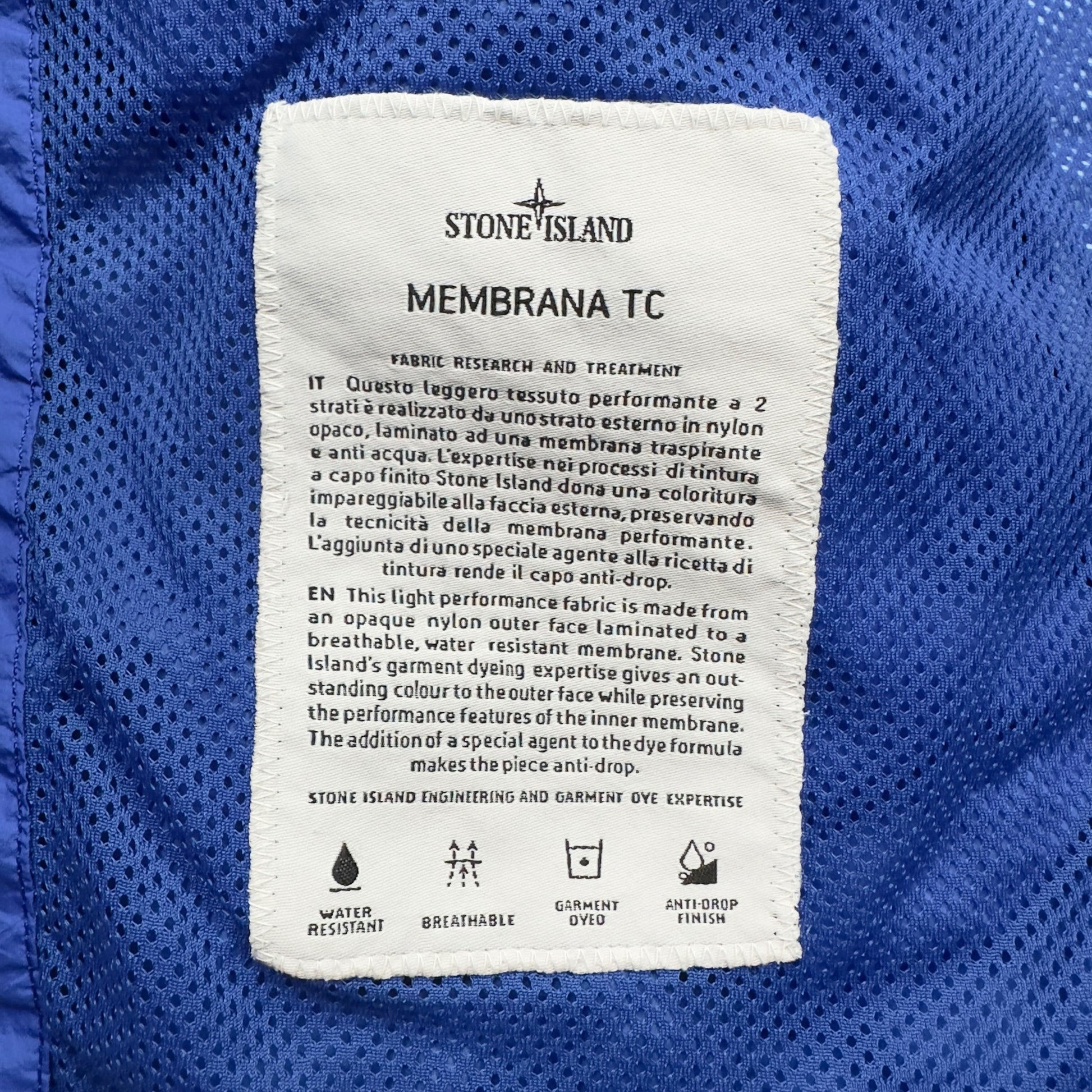 S/S 14 Stone Island Membrana TC Jacket - Blue