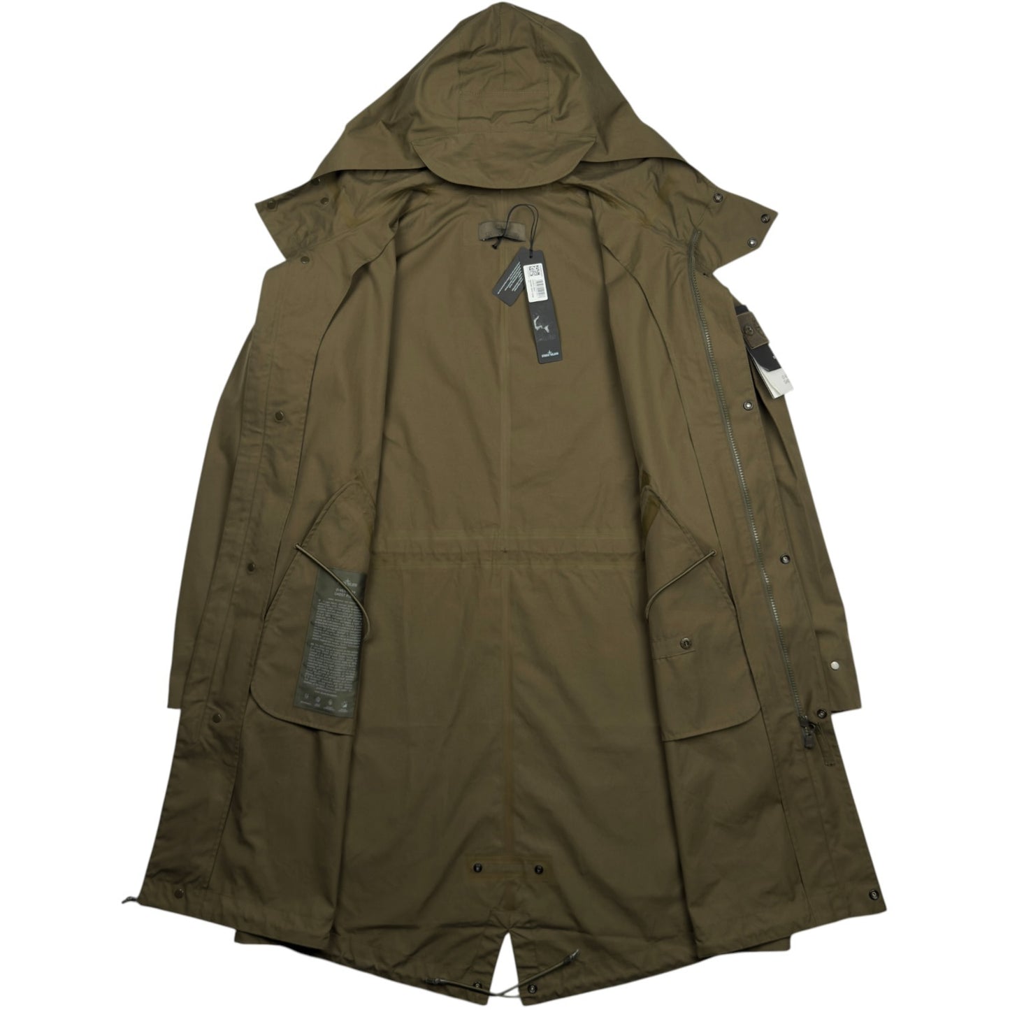 S/S 23 Stone Island O-Ventile Ghost Fishtail Parka Jacket - Khaki