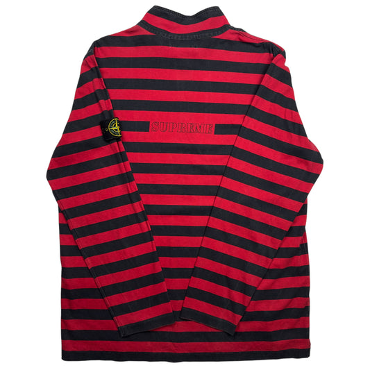 S/S 16 Stone Island x Supreme Striped Quarter Zip Sweater