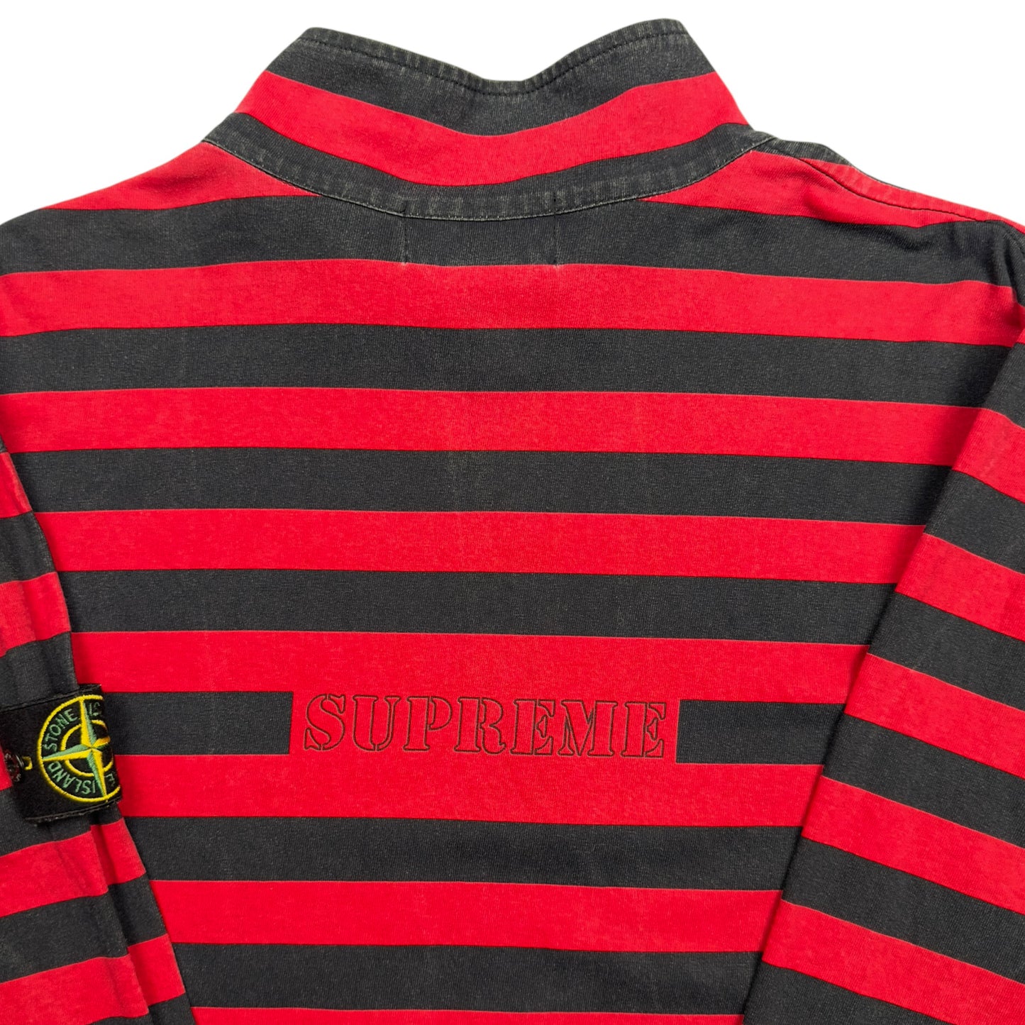 S/S 16 Stone Island x Supreme Striped Quarter Zip Sweater
