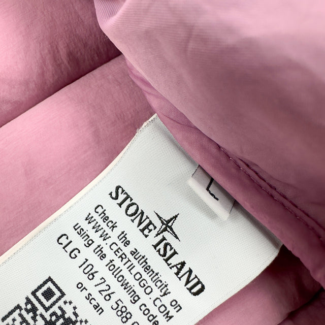 S/S 20 Stone Island Pink Loom Woven Down Chambers Jacket