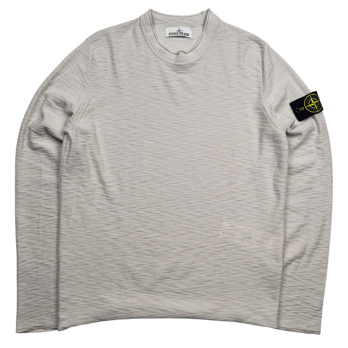 A/W 23 Stone Island Reverse Stocking Stitch Slub Wool Nylon Crewneck Knit Sweater