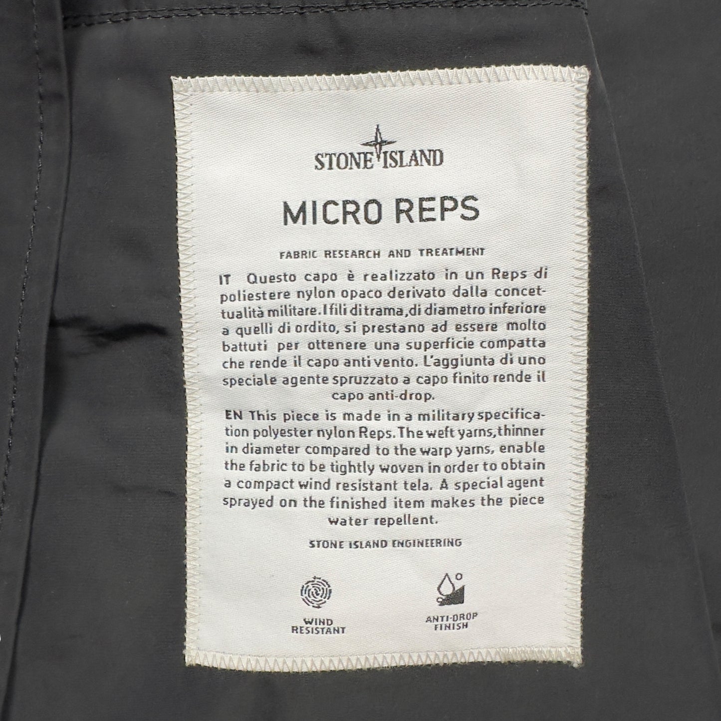 S/S 20 Stone Island Micro Reps Jacket - Black