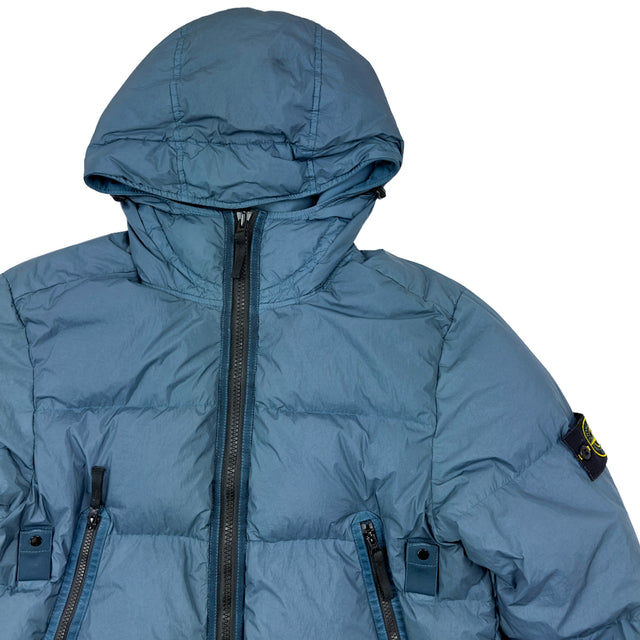 A/W 21 Stone Island Garment Dyed Crinkle Reps Hooded Down Jacket