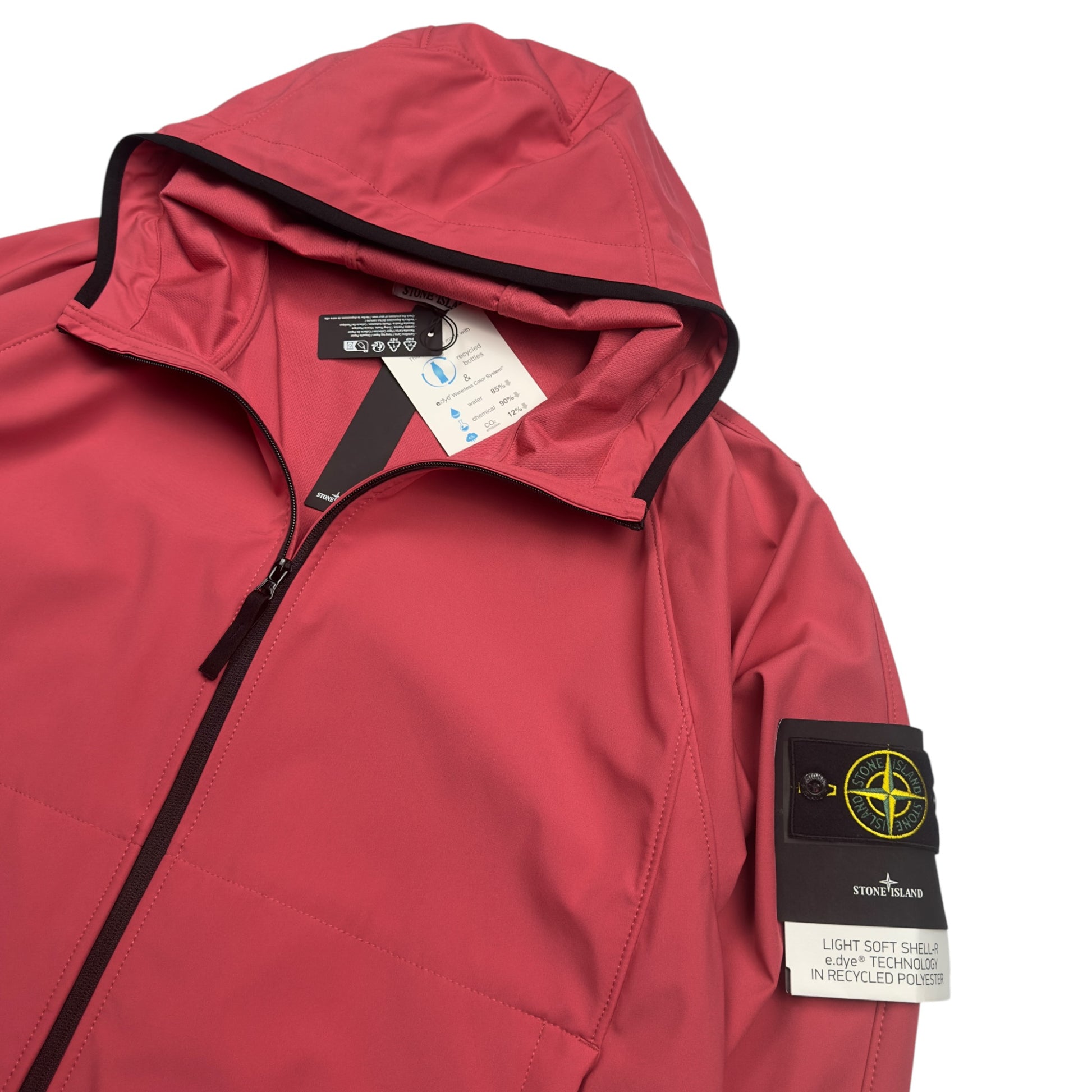 S/S 23 Stone Island Light Soft Shell-R Jacket with e-dye Technology - Pink