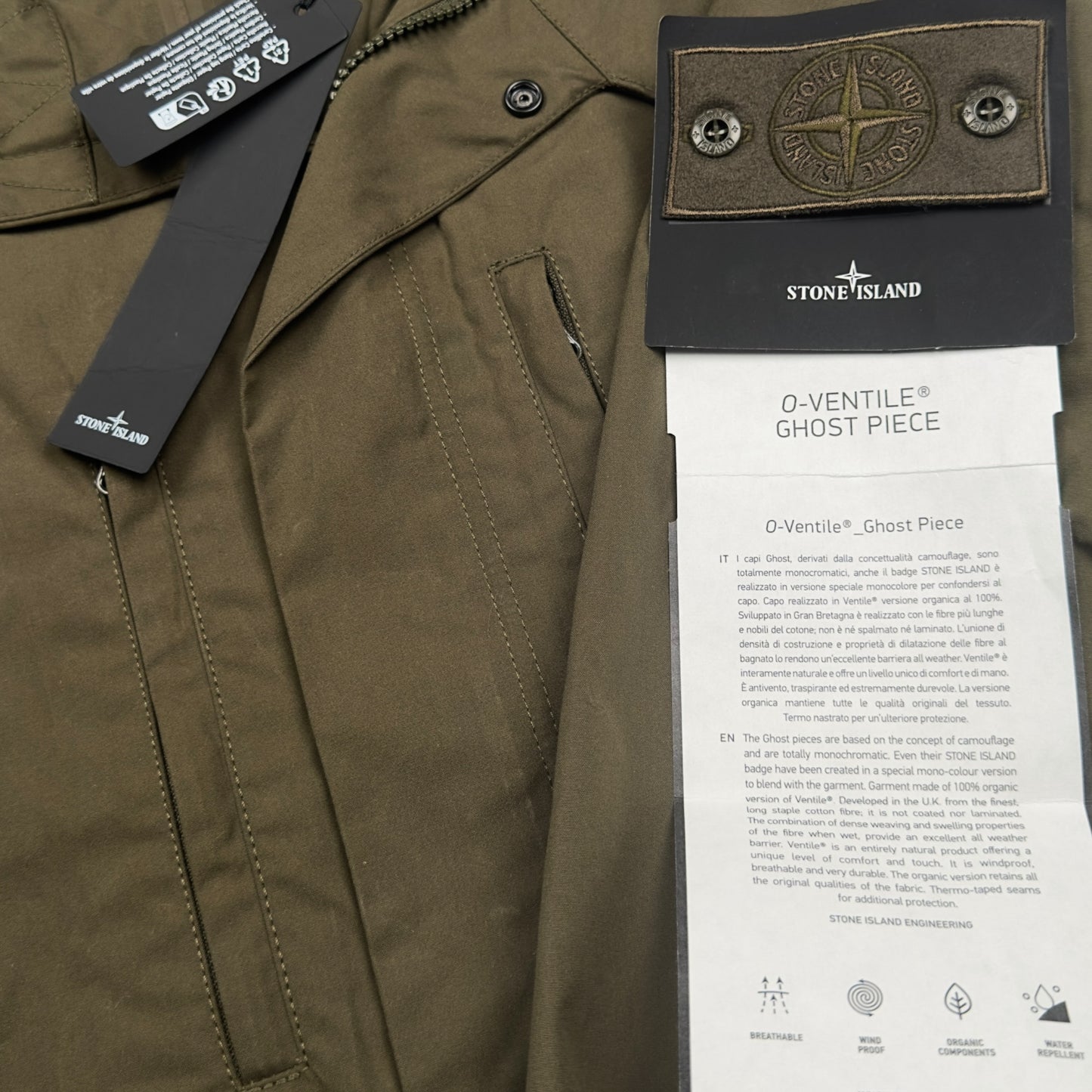 S/S 23 Stone Island O-Ventile Ghost Field Jacket - Khaki